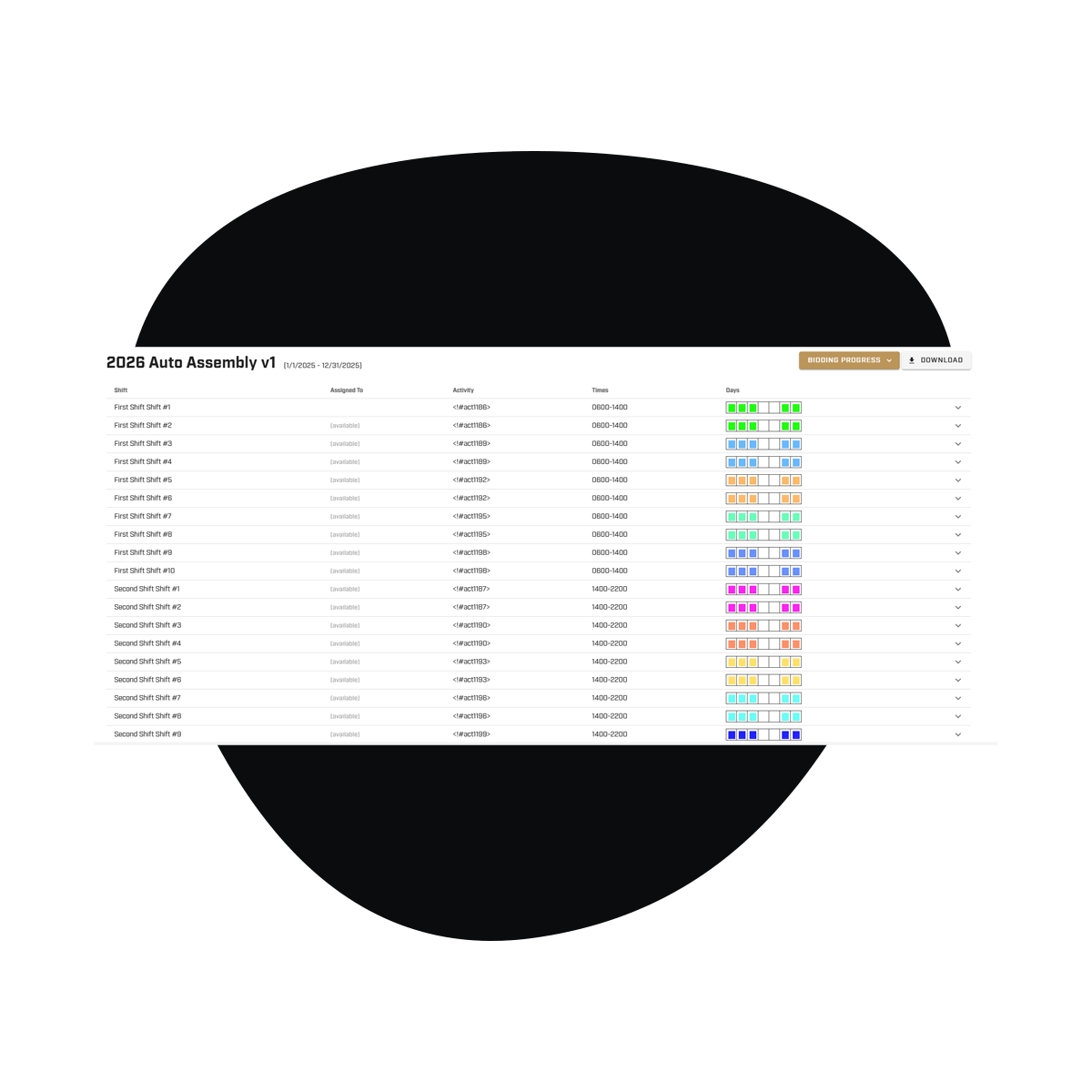 assigned shifts screen in shiftbid-min assigned shifts screen in shiftbid
